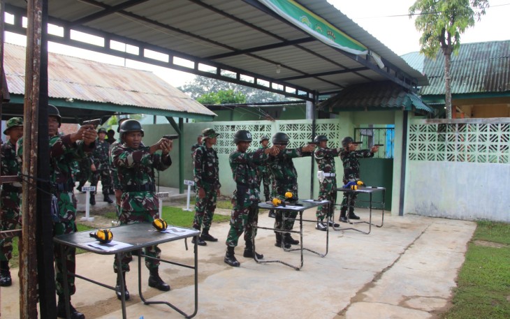 Kodim 0104/Atim Gelar Latihan Menembak Pistol