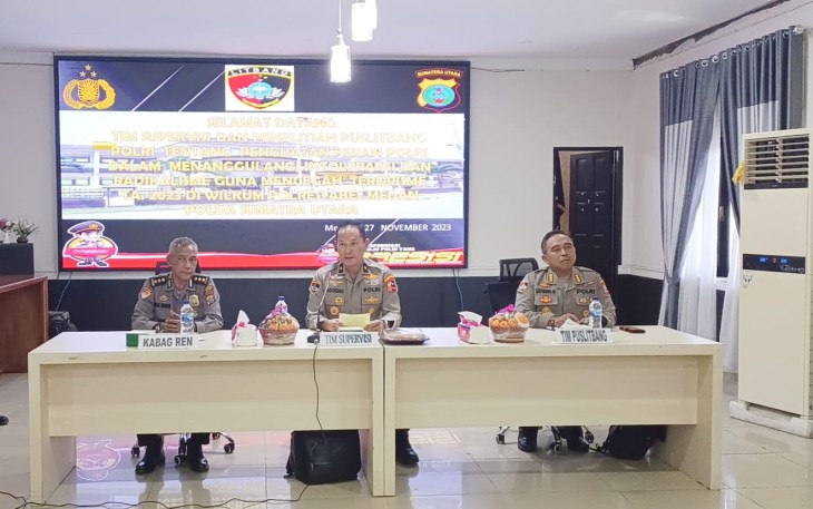 Tim Supervisi dan Penelitian Puslitbang Polri Kunjungi Polrestabes Medan Bahas Pencegahan Terorisme