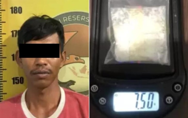 Tersangka dan barang bukti saat diamankan