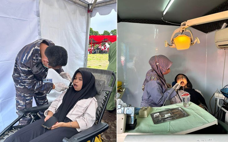 Mobile Dental Service TNI AL saat Layani Ratusan Masyarakat Cianjur 