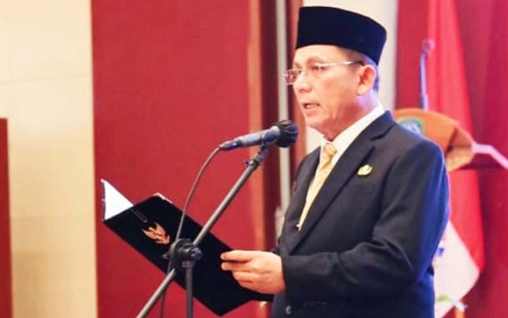 Gubernur Ansar Ahmad saat Lantik 135 Pejabat Eselon II, III & IV   di Aula Wan Seri Beni, Dompak, Tanjungpinang, Senin (13/03).