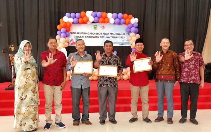 Wakil Bupati Natuna Rodhial Huda saat Hadiri Puncak Peringatan Hari Anak Nasional Ke-39, di gedung Sri Srindit, Ranai, Sabtu, 22 Juli 2023.