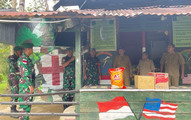 Danrem 123/Abw Brigjen TNI Pribadi Jatmiko saat mengunjungi Pos Siding