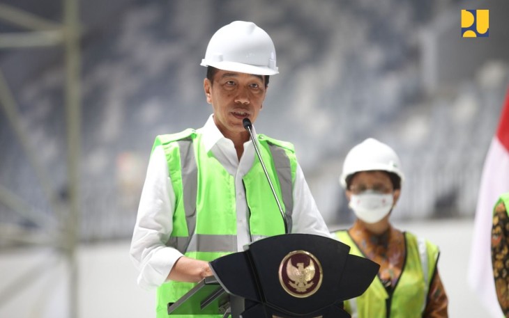 Presiden Joko Widodo saat Topping Off IMS GBK di Jakarta, Jum'at (13/1)