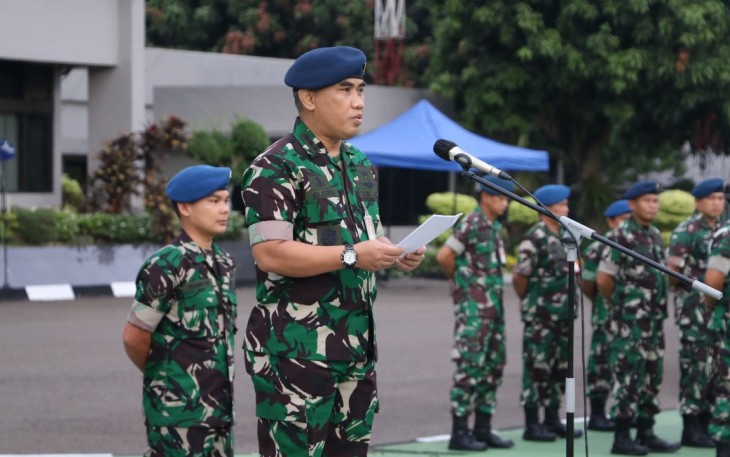 Pangkoopsud I Marsda TNI Bambang Gunarto saat membacakan amanat Kasau
