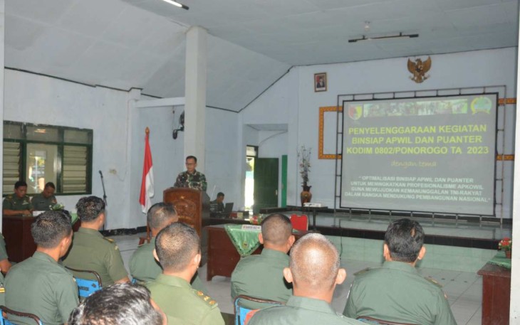 Binsiap Apwil dan Puanter Tahun 2023 Kodim 0802/Ponorogo 