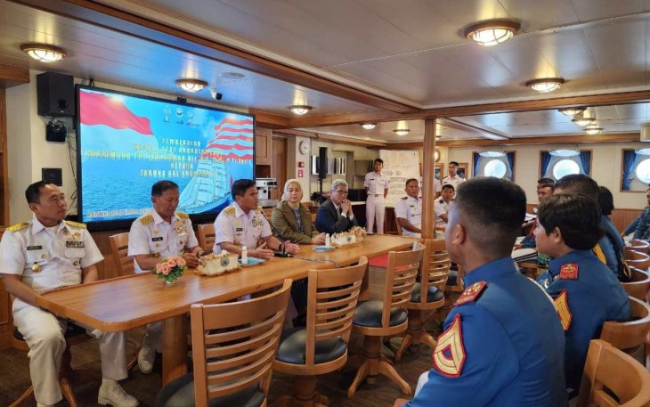 Kasal Laksamana TNI Muhammad Ali saat bersama satgas KJK 2023 di Belanda