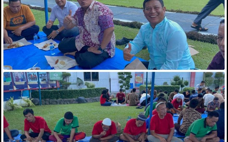 Makan bersama warga binaan lapas kelas IIA Binjai