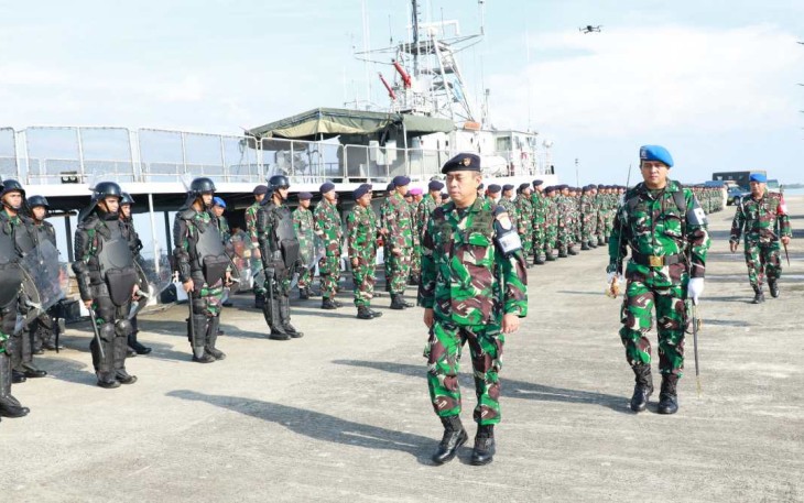 Apel Gelar Pasukan Latihan Pengamanan Pemilu Koarmada III, Rabu (22/11)