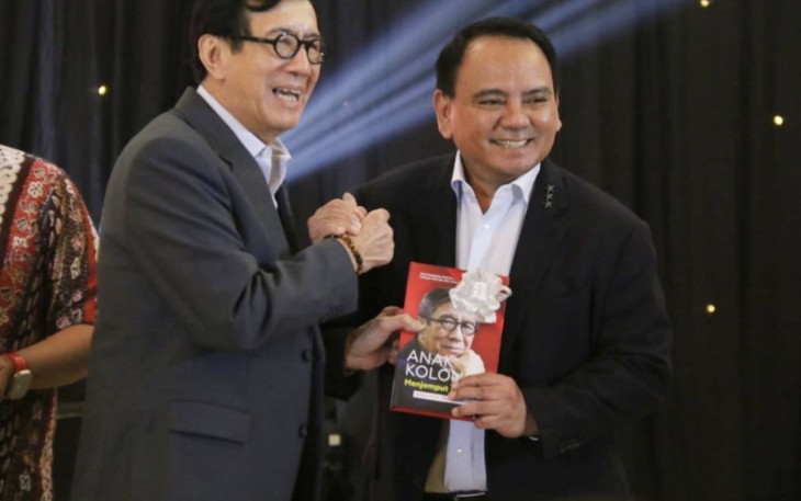 Menkumham RI Yasonna H Laoly saat launching buku
