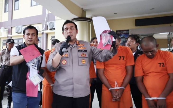 Kapolres Serang AKBP Yudha Satria saat memberikan keterangan pers 