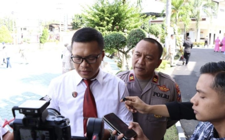 Kasatreskrim Polresta Banyuwangi Kompol Agus saat memberikan keterangan pers 