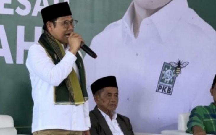 Abdul Muhaimin Iskandar saat kunjungan silaturahim ke Kantor Pengurus Wilayah (PW) Muhammadiyah Sulawesi Selatan (Sulsel) di Kota Makassar, Minggu (24/9/23).