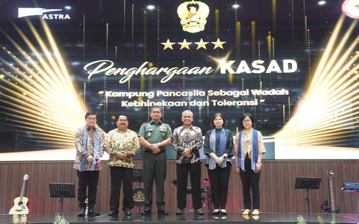 Kasad Jenderal TNI Maruli Simanjuntak, M.Sc, saat menggelar Dialog Kebangsaan dan Pemberian Penghargaan Kampung Pancasila Tahun 2023 di Markas Besar Angkatan Darat (Mabesad), Jakarta, Jumat malam (8/12/2023).