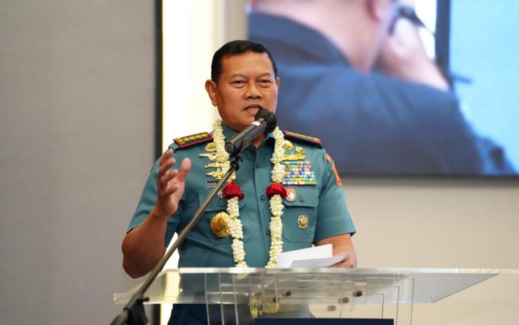 Panglima TNI Laksamana TNI Yudo Margono, S.E., M.M., pada peresmian Gedung Graha UBS Gold Tower PT. Untung Bersama Sejahtera (UBS) yang berlokasi di Jalan Kenjeran 395 - 399 Surabaya, Jawa Timur, Jumat (1/9/2023).