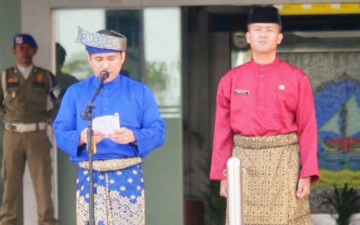 Wakil Bupati Bintan Ahdi Muqsith saat pimpin apel pagi