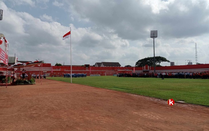 Situasi Upacara Peringatan Haornas ke- 40 di Stadion Soeprijadi Kota Blitar Tahun 2023 (Foto : Faisal NR / Klikwarta.com)