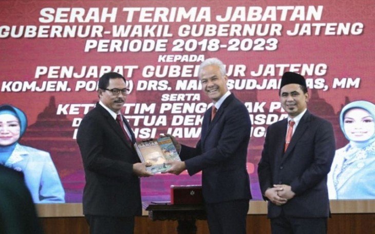 Sertijab Pj Gubernur Jateng, di Gedung Gradhika Bhakti Praja, Kota Semarang, Rabu (6/9/2023).