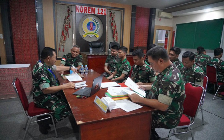 Korem 121/ABW saat Terima Tim Was Current Audit Itjenad 