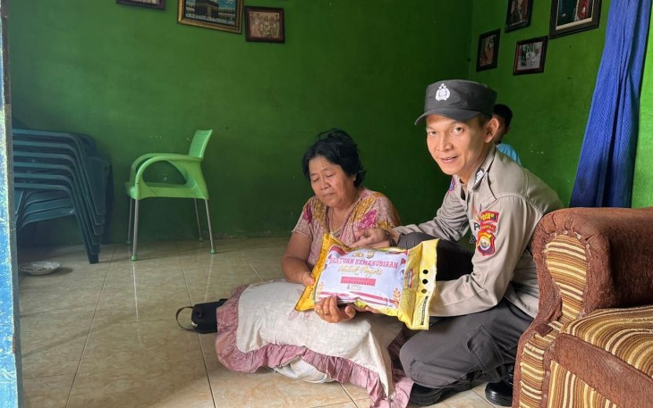 Polsek Kaur Utara Salurkan Bantuan ke Warga Kurang Mampu