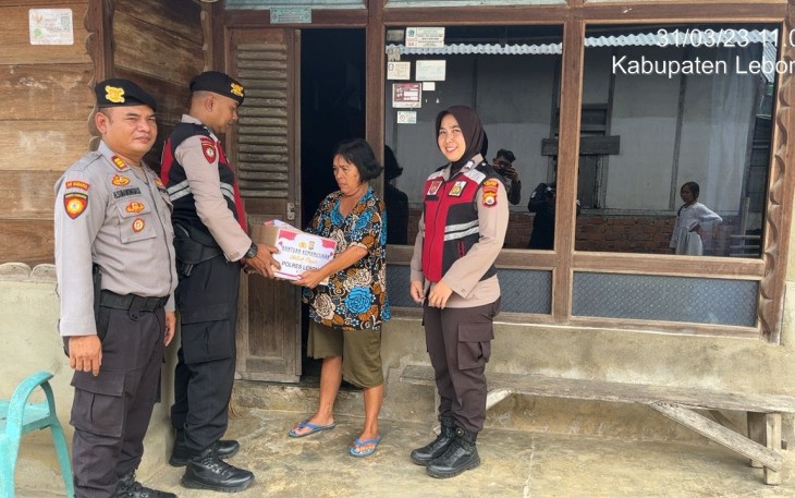 Kembali, Polres Lebong Distribusikan Bantuan Sosial Bagi Warga Kurang Mampu
