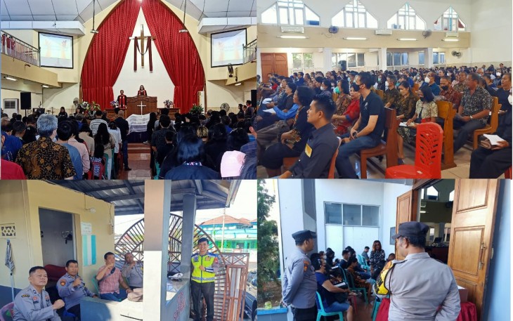 Polsek Muara Bangkahulu Berikan Pengamanan Jumat Agung di Gereja Pante Kosta 