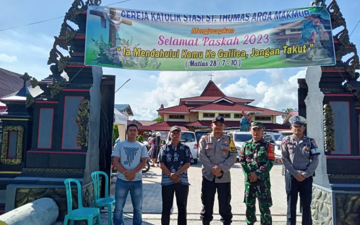 Polsek Padang Jaya Lakukan Pengamanan Ibadah Minggu Paskah 