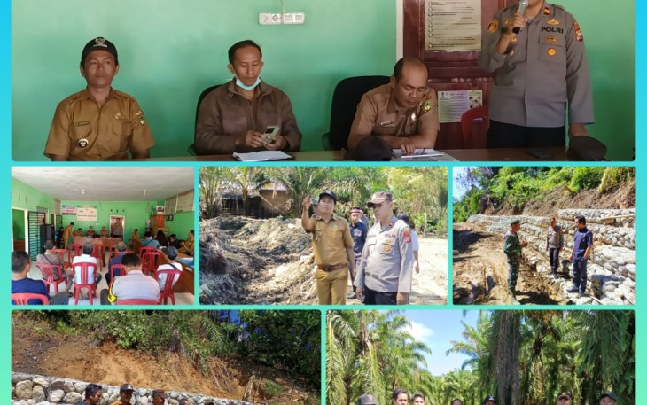 Kapolsek dan Bhabinkamtibmas Seginim,  Monitoring  Serah Terima Bangunan di Desa Sukarami Kecamatan  Air Nipis  