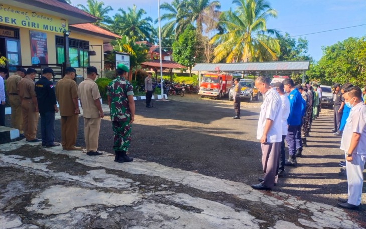 Kapolsek Giri Mulya Pimpin Apel Gabungan Kesiapan Ops Ketupat Nala 2023