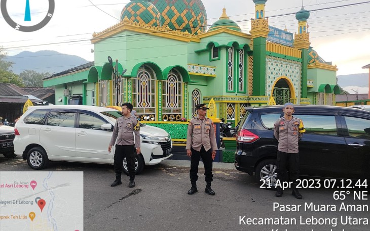 Polsek Lebong Utara Laksanakan Pengamanan Salat Idulfitri di Masjid Muhammadiyah