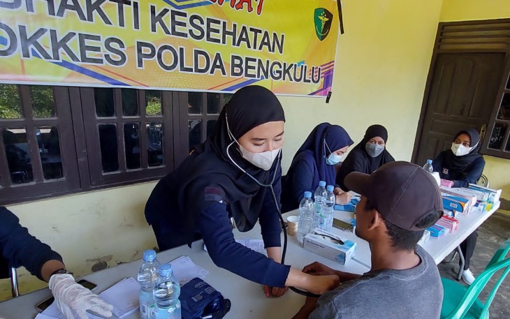 Bid Dokkes Polda Bengkulu saat Gelar Jum'at Sehat