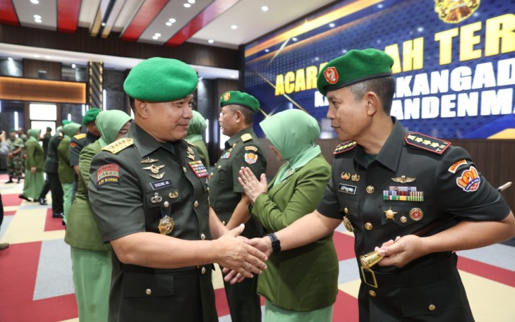 Kasad pada acara sertijab Kapusbekangad, Dirkuad, serta Dandenma Mabesad, di Aula Jenderal Besar A.H. Nasution, Mabesad, Jakarta, Jumat (28/7/2023).