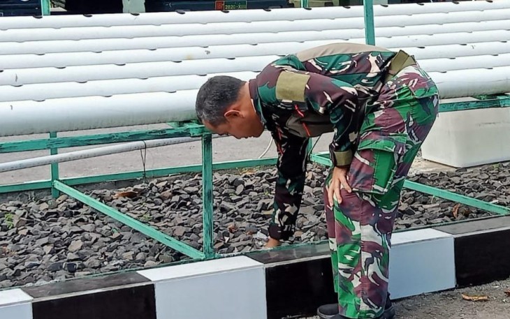 Dandim 1310/Bitung saat melaksanakan kegiatan persiapan kunjungan Danrem