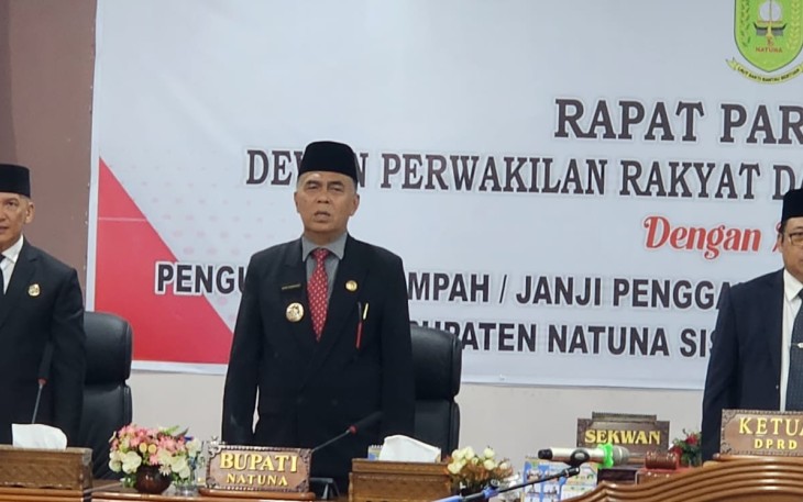 Daeng Amhar di Ruang Rapat Paripurna Kantor DPRD Natuna, Jalan Yos Sudarso, Ranai pada Selasa (08/08/2023).