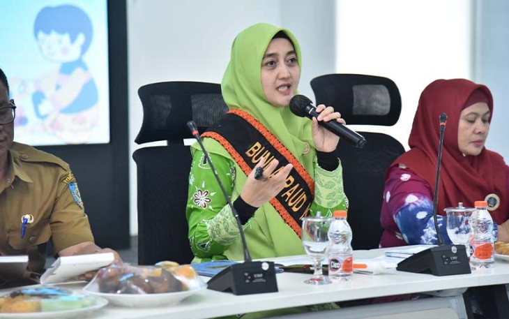 Ny Maya saat Buka Bintek TP PKK Se Kabupaten Batu Bara
