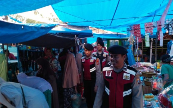 Demi Kenyamanan Masyarakat Polres Tapsel Patroli Pasar 