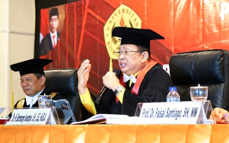 Bamsoet dalam Sidang Terbuka Promosi Doktor Daniel, di Universitas Borobudur, Jakarta, Selasa (7/11/23).