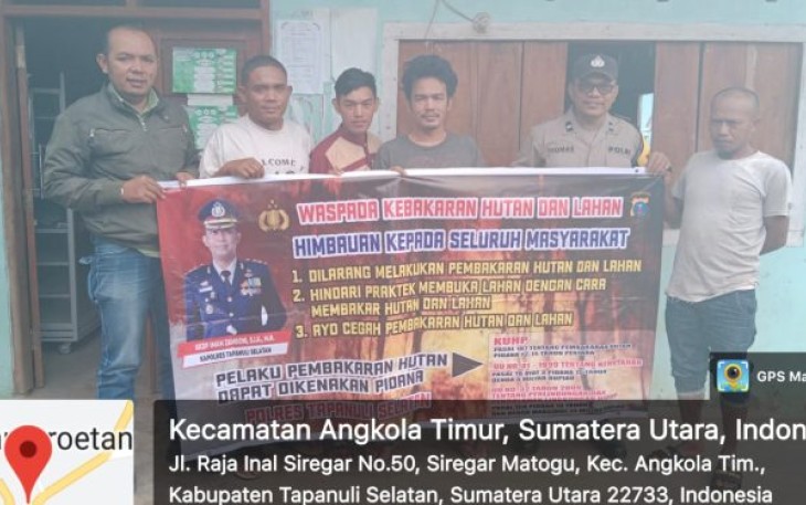 Bhabinkamtibmas, Aipda Thomas M Harahap, mengajak kalangan pemuda untuk sama-sama mencegah terjadinya kebakaran hutan dan lahan (Karhutla).