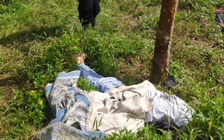 Dua Sosok Mayat saat Ditemukan di Kebun Karet Cijaku