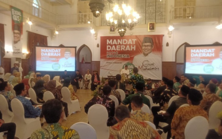  acara Mandat Daerah untuk Indonesia dipandu seniman kondang Sujiwo Tejo di Hotel Majapahit Surabaya, Rabu (15/2/2023). 