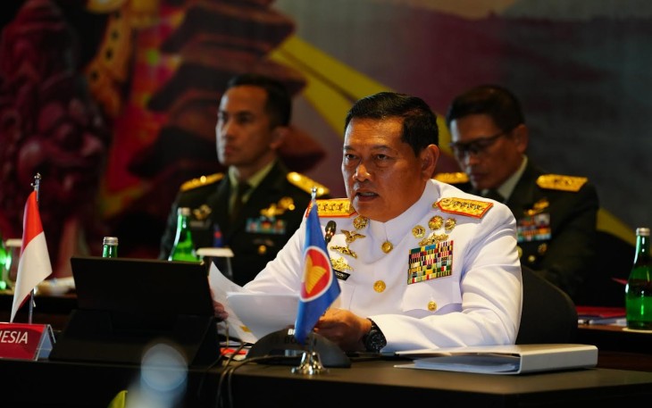 Panglima TNI Laksamana TNI Yudo Margono saat memimpin jalannya sidang ASEAN Chief of Defence Forces Meeting (ACDFM) ke-20, bertempat di Candi Ballroom, Apurva Kempinski Hotel, Nusa Dua Bali, Rabu (7/6/2023).