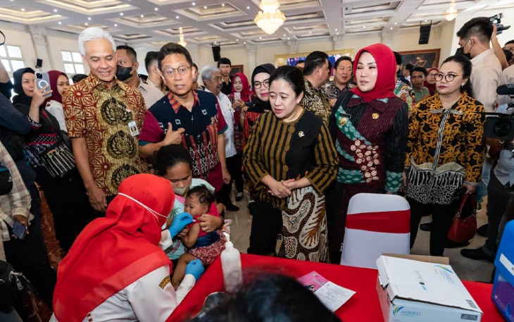 Puan saat Hadiri Pencanangan Imunisasi IPV 2 di Jateng