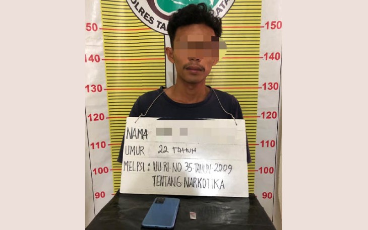 Tersangka berinisial, MRR (22), dan barang bukti diamankan di Mako Polres Tapsel.