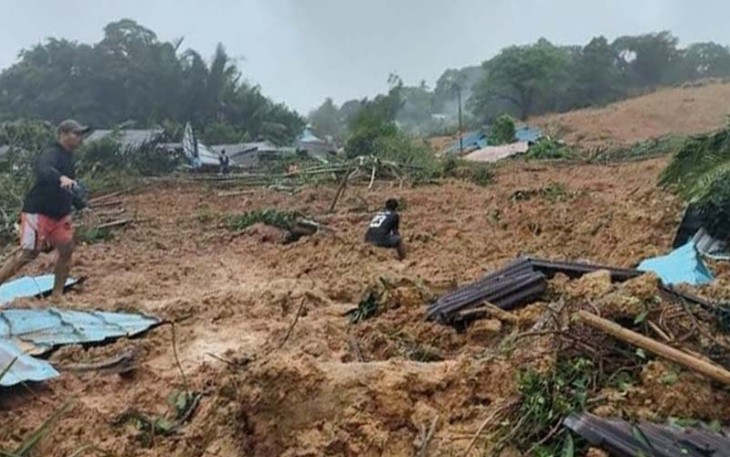pasca terjadi longsor di Serasan Natuna 