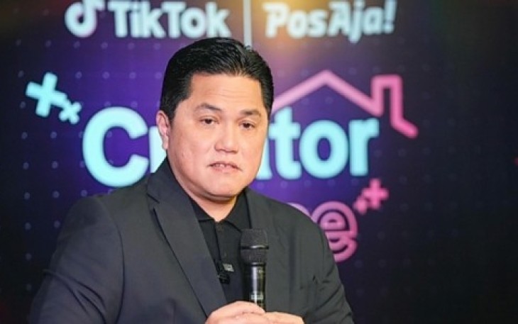 Menteri Erick dalam peluncuran TikTok/Pos Aja! Creator House di Kota Tua Jakarta, Rabu (10/7/24).