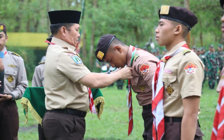 Pangdam V/Brawijaya Mayjen TNI Rafael Granada Baay pada pembukaan Persami yang digelar di Buperta Coban Talun, Desa Tulungrejo, Kecamatan Bumiaji, Kota Batu, Sabtu (03/02/2024).