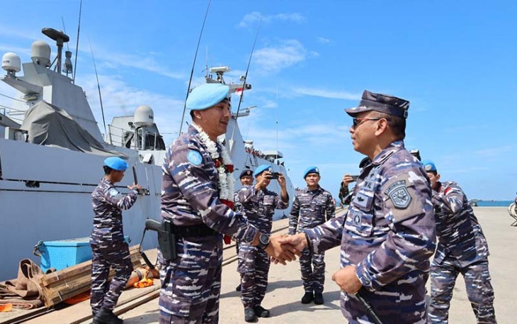 Kedatangan KRI FKO-368 disambut langsung oleh Komandan Lantamal IV Batam Laksamana Pertama TNI Tjatur Soniarto beserta Wadan dan para Pejabat Utama (PJU) Lantamal IV Batam.