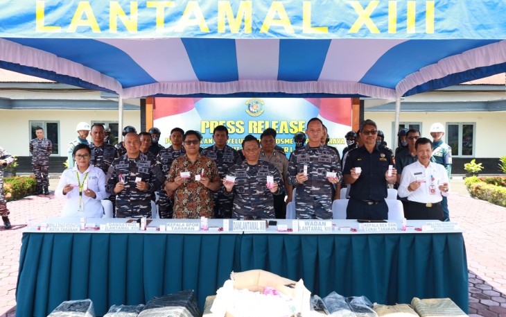 TNI AL Berhasil Gagalkan Penyelundupan 30 Koli Kosmetik Ilegal di Tarakan 