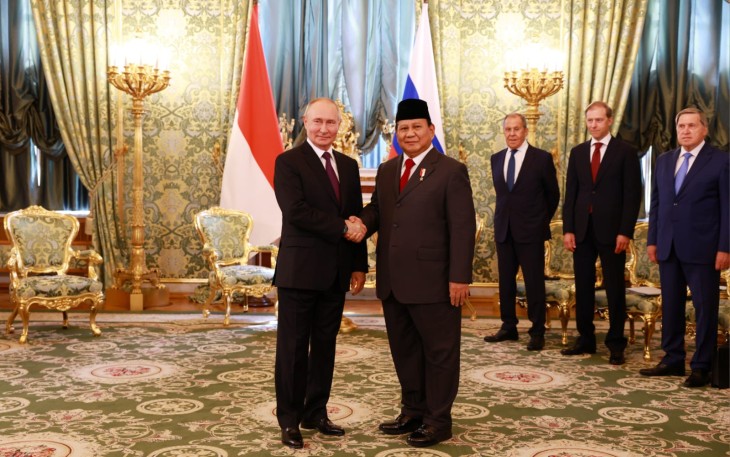 Menhan Prabowo Melakukan Pertemuan dengan Presiden Rusia Vladimir Putin di Rusia