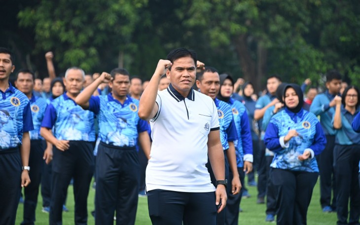 Kasal Ajak Prajurit Mabesal Laksanakan Olahraga Bersama 